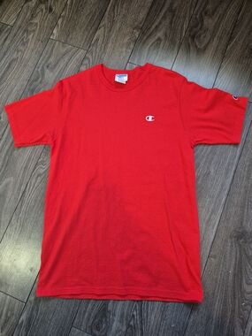 Champion Red Short Sleeve Logo Tee